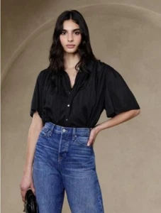 Banana Republic Damenoberteil Rosalie Baumwolle-Seide neu mit Etikett Größe Small # 580270 - Bild 1 von 4