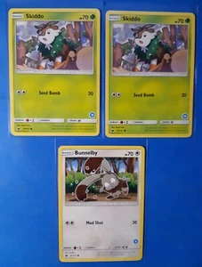 Bunnelby 87/111, 3x Skiddo 10/111 Alolan Ninetales/Sandslash Trainer Kit NM - Picture 1 of 2