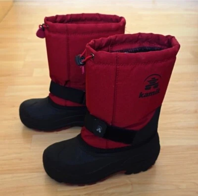 Красные и черные зимние ботинки Kamik изолированные водонепроницаемые размер 3 - Изображение 1 из 4