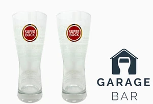Set Of 2 Super Bock Half Pint Beer Glasses 10oz Brand New - Picture 1 of 2