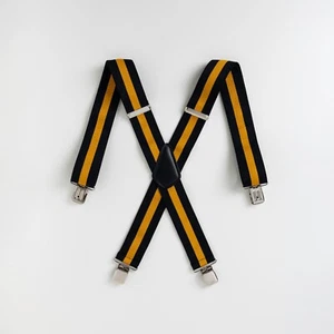 Neu 2" strapazierfähige Arbeit Hosenträger 2,00 schwarz/gelb Streifen elastische Hosenträger - Bild 1 von 3