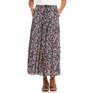 NWT Karen Kane Floral Skirt Size M Folk Tale Tiered Midi Peasant Ditsy w Pockets - Picture 1 of 6