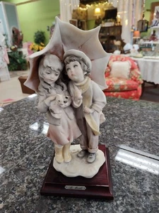 Bruno Merli "Unter dem Regenschirm" Skulptur 1984 signiert Florence - Bild 1 von 2