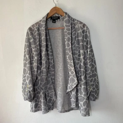 Cárdigan Suéter XL Tejido Ligero Cortina Estampado Jirafa Peck & Peck Frente Abierto Foto 1 de 4