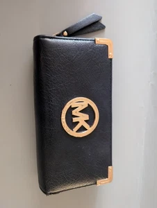 Michael Kors Geldbörse Portemonnaie dunkelblau Leder 19 cm lang (T2) - Bild 1 von 11