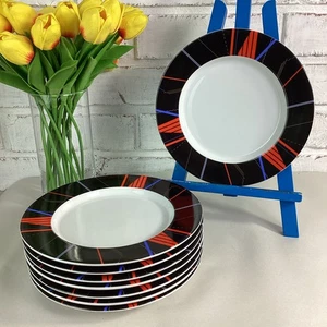 Studio Nova JAZZ BLACK 8" piatti da dessert insalata L9229 Larry Laslo Japan set di 8 - Foto 1 di 5