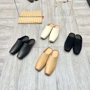 Womens Square Toes Flat Half Slippers New Retro Lazy Muller Shoes Flat Shoes - Picture 1 of 20