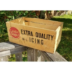 Lantic Sugar Wood Crate Wilson Box St. John New Brunswick Vintage - Picture 1 of 11
