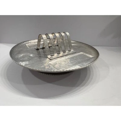Vintage Rodney Kent Hammered Aluminum Breakfast Lazy Susan - Image 1 of 4
