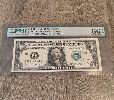 2013 $1 FRN Kansas City Dist. Rios/Lew Fr 3001-J PMG MS 66 EPQ From 2014 C&C Set - Image 1 of 2