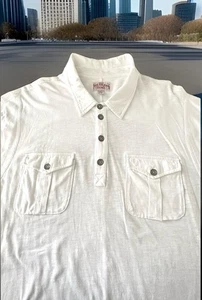 TRUE RELIGION POLO SHIRT 4-BUTTON PLACKET HEATHER-WHITE MENS 3XL MSRP $69.99 - Picture 1 of 10