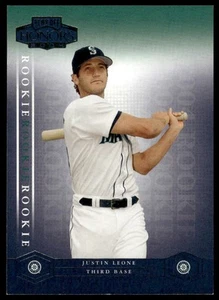 2004 Playoff Honors #209 Justin Leone SN,RC #/1999 Seattle Mariners - Picture 1 of 2