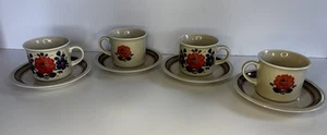 🌼Set Of 4 Winterling Bavaria Pattern WIG747 - Coffee/tea Mugs With Saucers - Picture 1 of 6