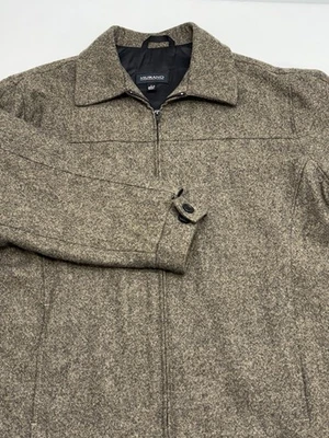 Chaqueta de Aviador De Colección Murano Marrón/Negro 100% Lana Estilo Donegal Tweed Aislada XL Foto 1 de 4