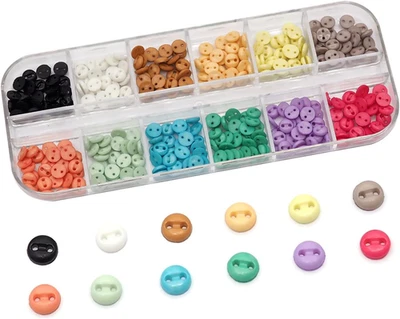 300 PCS Tiny Resin Buttons 5Mm(3/16") 2 Hole Mini Resin round Button for Dolls C - Image 1 of 4