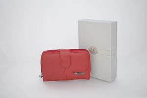 Lorenz Cowhide Leather Zip Round RFID Purse Compact Women Wallet for Cards Coins - Picture 1 of 1