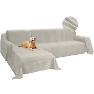Chenille Couchbezüge für Anbausofa L Form Sofabezug Decke mit Quaste... - Bild 1 von 7