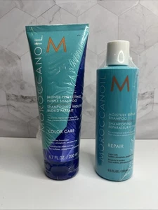 Moroccanoil Moisture Repair Shampoo 8.5 Oz & Purple Shampoo Color Care 6.7 Oz - Picture 1 of 2