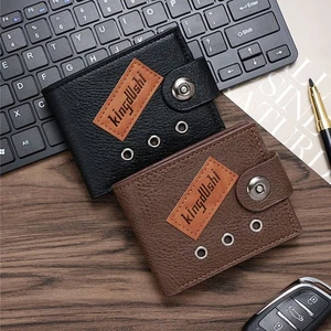Multi-Card Short Wallet Buckle Credit Card Holder Vintage Money Clip Men - Picture 1 of 12