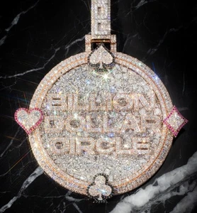 Colgante de plata 925 con círculo de mil millones de dólares real VS Moissanita personalizado colgante Bling - Imagen 1 de 8