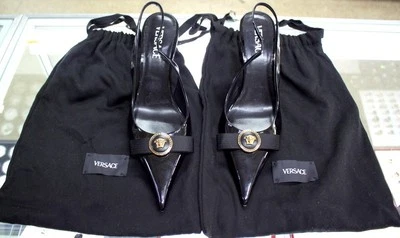 Bomba Versace Patent Ribbon Slingback 110 mm - Tamaño - 381/2 Foto 1 de 4