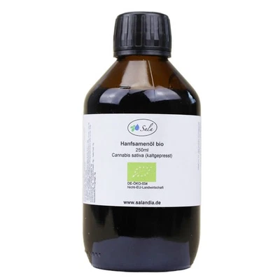Sala Hanföl Hanfsamenöl kaltgepresst nativ BIO 250 ml Glasflasche - Bild 1 von 4