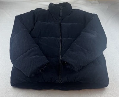Abercrombie and Fitch A&F Men's Navy  Corduroy Puffer Jacket Heavy Fullzip Sz M - Image 1 of 4