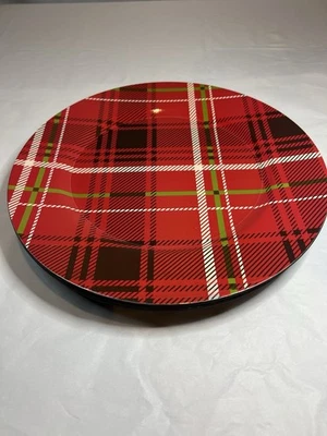 Комплект из 6 красных клетчатых зарядных пластин Ashland — 13 дюймов, новая праздничная рождественская тема - Изображение 1 из 3