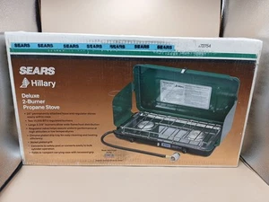 Vintage Sears Hillary Deluxe Two Burner Propane Stove 672754 New Old Stock 🇺🇸  - Picture 1 of 2