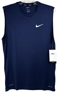 Nike Swim Dri-Fit UPF 40+ Sleeveless Tank Top Navy NESSA585-440 Size S NWT $44 - Picture 1 of 4