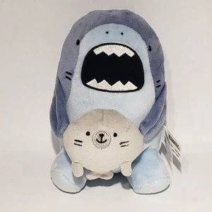 Clever Idiots Samezu 6" Jaggy Great White Shark & Yummy Seal Plush - Picture 1 of 11