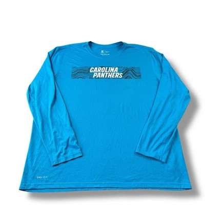 Рубашка спортивная мужская Nike NFL On-Field Carolina Panthers боковая линия L/S 2XL EUC - Изображение 1 из 4