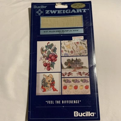 Bucilla Zweigart Cross Stitch 32ct Willow Green Belfast Lin 18”x18” - Image 1 of 4