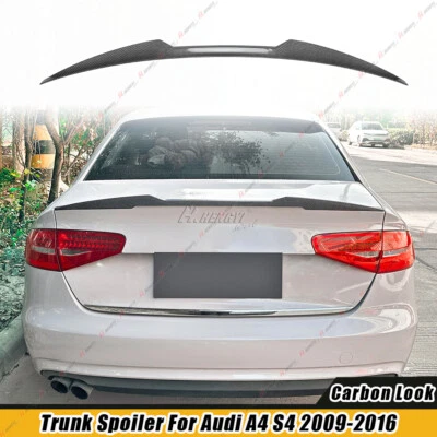 PARA AUDI A4 S4 2009-2016 sedán DUCKBILL ASPECTO FIBRA DE CARBONO ALERÓN MALETERO Foto 1 de 4