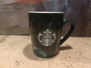 STARBUCKS Dark Green Fall pumpkins Ceramic Coffee Mug 10 oz 2021 - Picture 1 of 5
