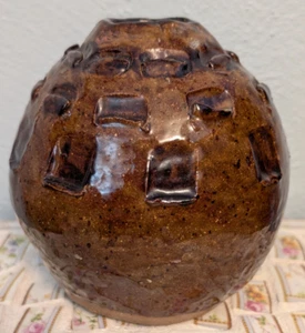 Vintage Art Pottery Ceramic Stoneware Mini Bud Vase Glazed Brown MCM Style 4.5" - Picture 1 of 7