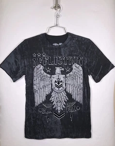 AFFLICTION Boy’s T-shirt Youth DISJOINTED Tee Eagle Black Biker S-L - Picture 1 of 9
