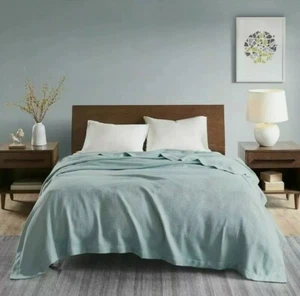 Luxury Solid Teal Egyptian Cotton Year Round Blanket - Full/Queen - Picture 1 of 5