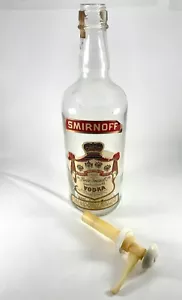 Vintage 1970’s Smirnoff Vodka Vintage Glas leere Display Flasche mit Pumpe 21” - Bild 1 von 5