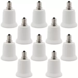 10Pcs E12 to E26/E27 Socket Adapter Candelabra to Medium Base Adapter Converter - Picture 1 of 17