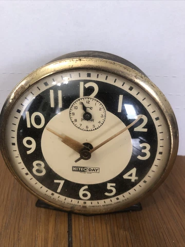 Ingraham “Night N’ Day™” Small Wind-up Alarm Clock, Luminous Dial As Is Cover