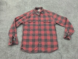 Camisa informal de franela roja a cuadros medianos de la marca Faherty con botones para hombre - Imagen 1 de 8