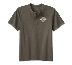 Harley-Davidson Herren T-Shirt "Combustion Henley " 96838-23VM Green - Bild 1 von 3