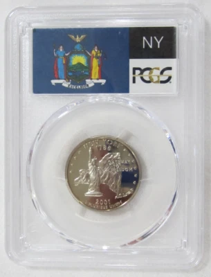 2001 S Clad Proof New York State Quarter - PCGS PR 69 DCAM (6206) Guide $19 - Image 1 of 4