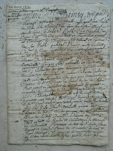 DOC MS 1673 : LIEUTENANT GENERAL DE CHAUFFOUR (Forez) - Picture 1 of 2