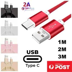 Braided USB C Type C to USB A Charger Cable Charging Data Cord For Android Apple - Picture 1 of 12
