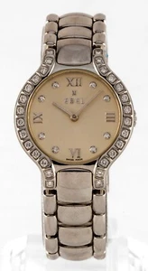 Ebel Women's Stainless Steel Beluga Quartz Watch w/ Diamond Dial and Bezel - Picture 1 of 8