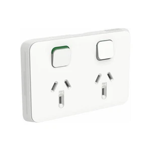 Clipsal Iconic Double Powerpoint 10A | 3025-VW - Picture 1 of 2