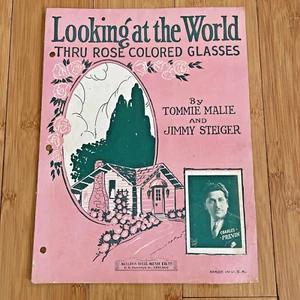 Vintage Sheet Music - Looking at the World Thru Rose Colored Glasses - 1926 - Picture 1 of 7