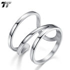 TT 16mm Width Gold/Silver Tone Stainless Steel Cuff Band Ring (R354) NEW